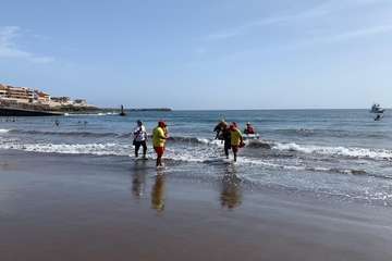 Llegada de Carmelo Santana a Melenara (Foto TA)